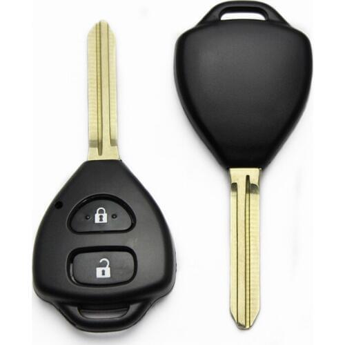 2Button Remote Key Shell For Toyota Corolla RAV4 Fob Blank Key Cover 10PCS/Lot With Logo