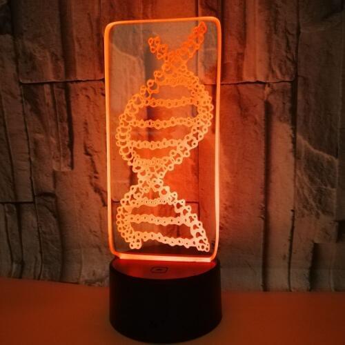 Dna 3d Lamp Seven Colourful Remote Control Touch Led desk Lamp Creative Products Gift 3d Night Table Lamp For Bedroom