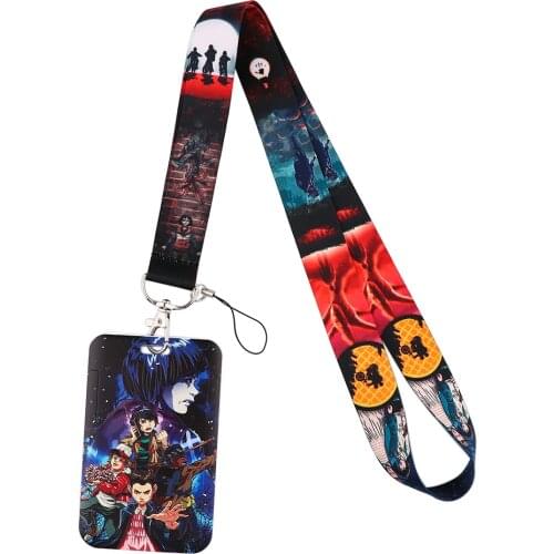 Flyingbee X2143 TV Stranger Things Personality Lanyard Card ID Holder Car KeyChain ID Card Pass Gym Phone Badge Key Ring Holder