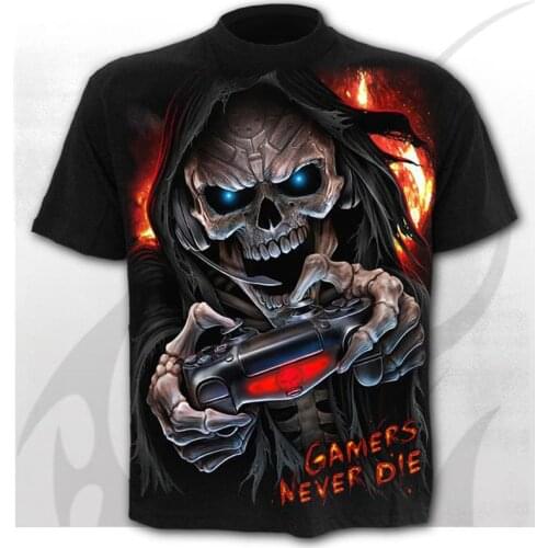 Skull Mens T-Shirts Mens Hip Hop 3D Shirts Horror O-Neck T-shirt Summer Fashion Tops Boys Clothing Large Size Street Clothing