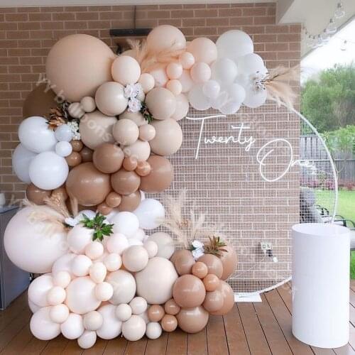 DIY Global Balloon Garland Wedding Decoration Double Layer Apricot Cream Peach Blush Nude Coffee Balloon Arch Baby Shower Decor