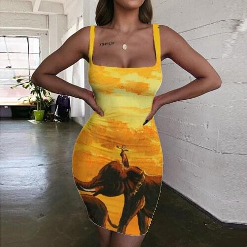 Giyu Geometry Dresses Women Abstract Sundress Psychedelic Bodycon Dress Art Halter Sleeveless Womens Clothing Mini Evening Beach