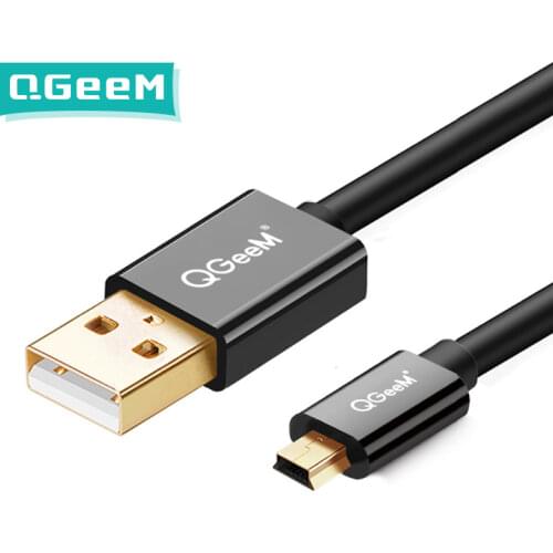 QGeeM Mini USB Cable Mini USB to USB Fast Data Charger Cable for Cellular Phones MP3 MP4 Player GPS Digital Camera HDD Mini USB