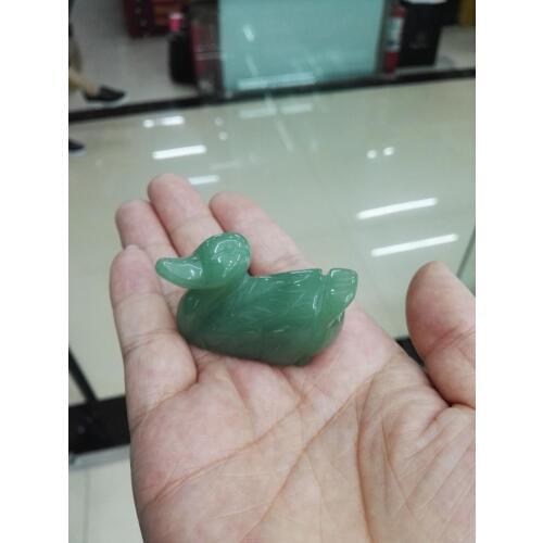 Chinese jade carving duck Bird statue