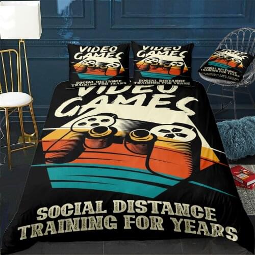 Video Game Social Distance Duvet Cover Twin/Queen/King Size Luxury Comforter Bedding Set With Pillowcase Home Bed Decora