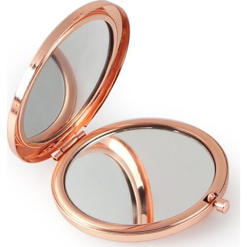Round Mirror Compact Blank Plain rose gold Colour For DIY gift mirror #18413-4