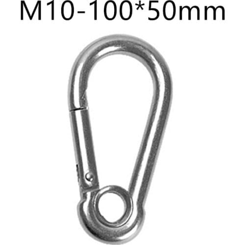 Mini M4-M12 Spring Carabiner Stainless Steel Silver Climbing Fast Hanging Snap Hook Multifunction Keychain Outdoor Camping Tools