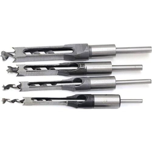 Multi-purpose Square Hole Drill Bit Steel Hardness Sharp Durable Mortising Chisel Set 6.4 mm/8mm/9.5mm/12.7mm/14mm/16mm