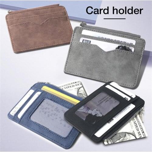 2021 Men PU Leather Wallet Slim Credit Card Holder Card Protector Case Portable And Practical Lightweight And Elegant