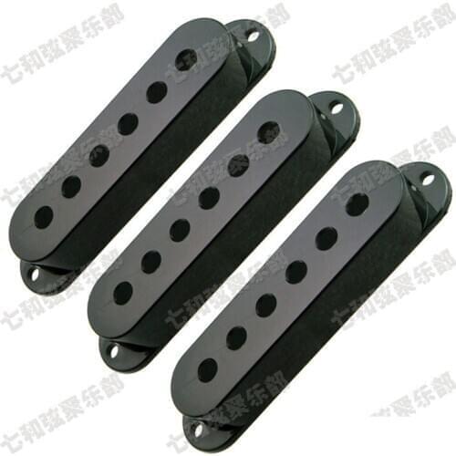 A set of 3 pcs Black Single Coil Pickup Covers For Electric Guitar