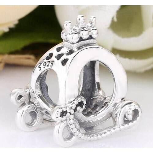 Original Sweet Heart Polished Crown O Carriage Beads Fit 925 Sterling Silverl Bead Charm Europe Bracelet Bangle Diy Jewelry