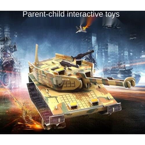 Childrens 3d Puzzle Jigsaw Puzzle Made of Paper Handmade Intelligence, P346 Science and Education Toys, Tank Model Gifts