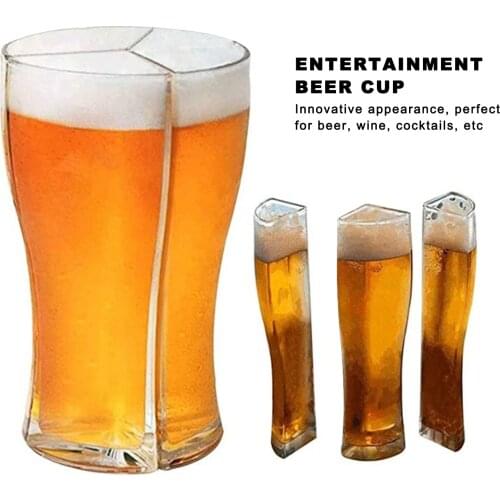 Beer Cup 3-in-1 Cup Multifunction Acrylic Beer Liquor Divider Cup for Holiday Birthday Party alcohol distiller for Beer Brewing