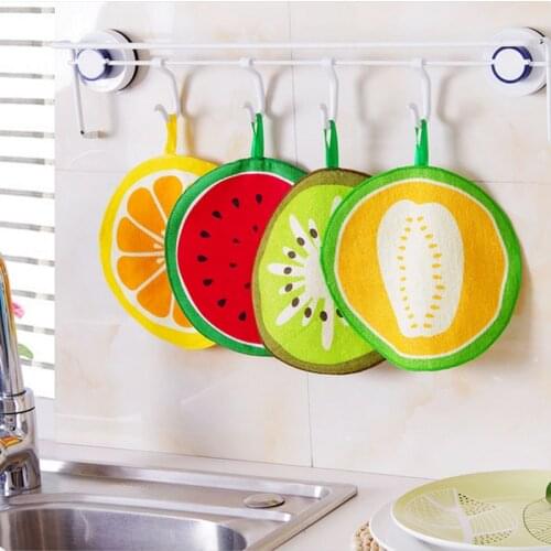 Hanging Fruit Pattern Cartoon Towel Kitchen Towel Cloth with Water Absorbing Cloth Towel Handkerchief for Children