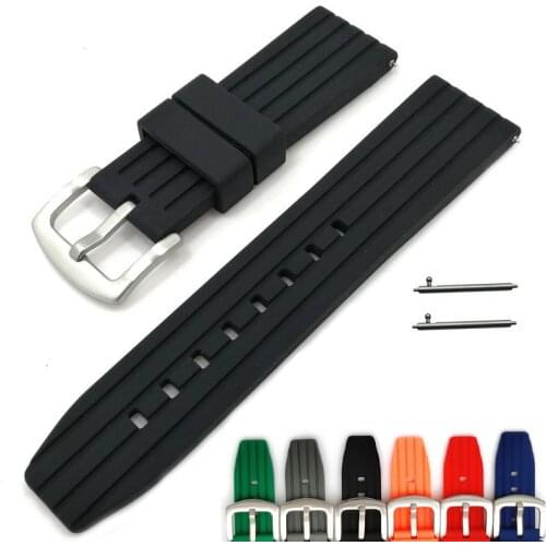 Generic Watchband 20mm 22mm 24mm Quick release Rubber Watch Strap Bands Waterproof Watchband Belt Accessories