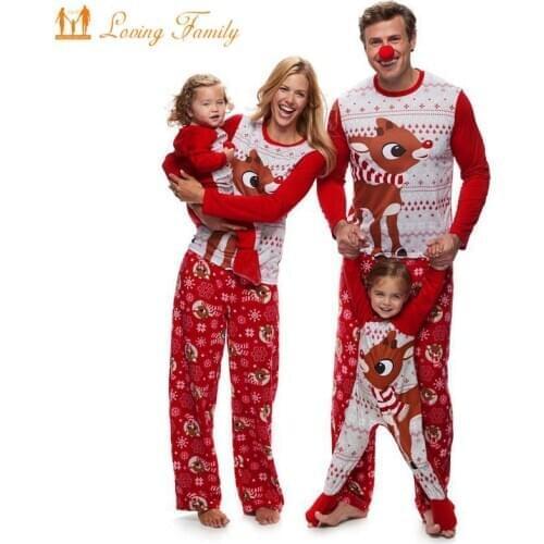 Men Women Child Christmas Pajamas Clothes Sets Family Matching Outfits Animal Printed Nightwear Home Wear 2020 Family Look