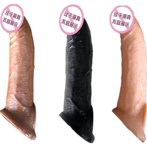 Sexy Shop New Silicone Sleeving Penis Sleeves Reusable Condoms Cock Dick Enlargement Delay Ejaculation Extender Sex Toys For Man