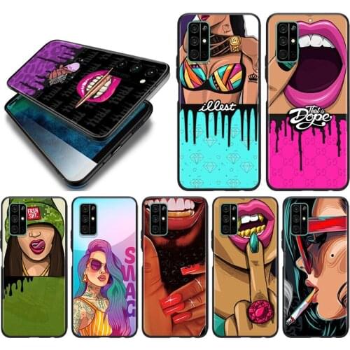 Fashion girl art Silicone Cover For Huawei Honor 10i 10 9C 9A RU 9X 9N 9S 9 Pro Lite Play 3E V9 Black Phone Case