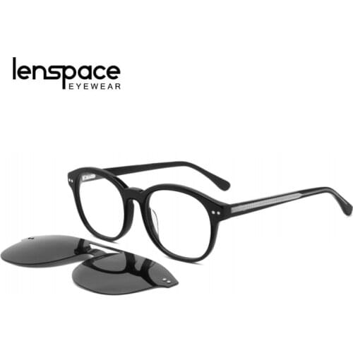 Lenspace Polarized Square Sunglasses Women Magnetic Clip On Luxury Glasses Prescription Glasses Eyeglass Frame for Men Glasess