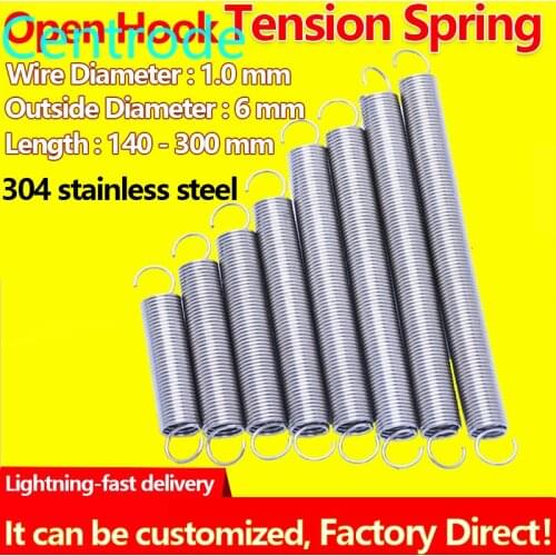 Extension Spring Cylindrical Helical Tension Springs Wire Diameter 1.0mm Outer Diameter 6mm Draught Spring Pullback Spring
