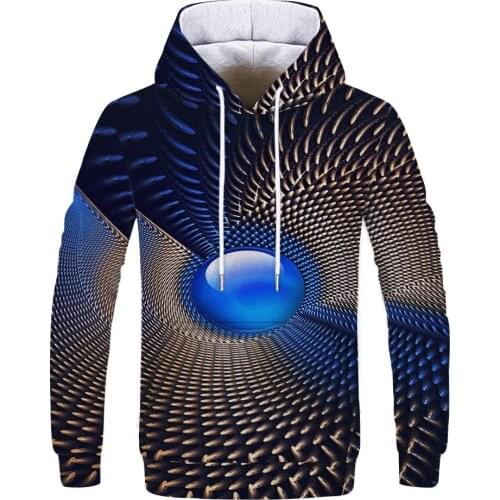 Spring, summer and autumn fashion new geometric colorful heart-shaped 3D printing pattern mens cool casual hoodie sweater
