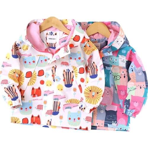 2021 New Girl Clothes Spring Autumn Baby Fashion Jacket Hooded Windbreaker boy Outerwear Children Coat Toddler Kids Clothing