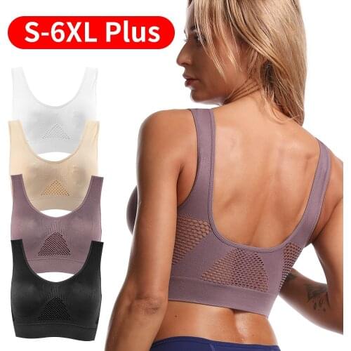 Plus Size Sports Bra Women Tube Top Sportswear Underwear Yoga Largesize Top for Fitness Withoutunderwire Seamlessbra Girls Gym