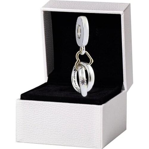 2021 New Spring Charm 925 Sterling Silver Heart Wedding Rings Dangle Charms Fit Beads Bracelets Pendant DIY For Women Jewelry