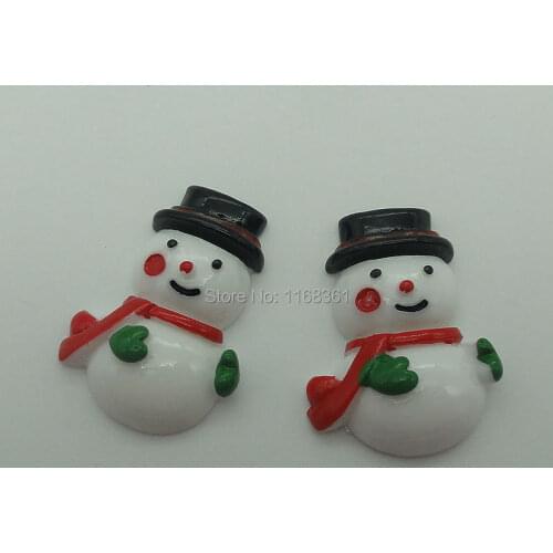 1pcs/lot resin flat back bashful snowman 30mm Cabochons Scrapbooking Hair Bow Center DIY Christmas decration C101-1