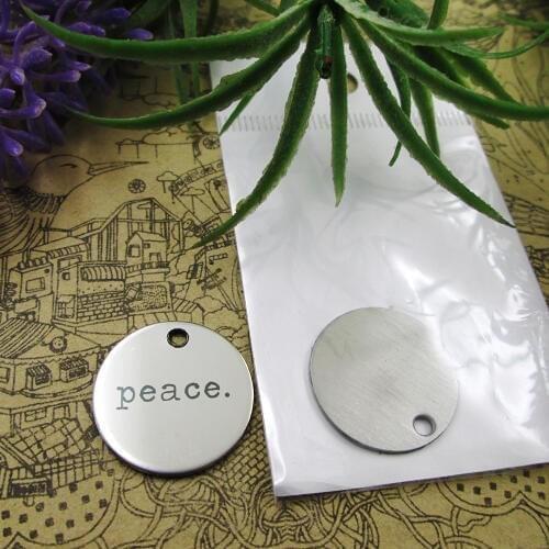 20pcs--"peace"stainless steel charms 5 styles for choosing DIY Charms for necklace bracelet