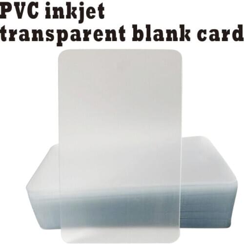 100pcs Printable Inkjet Transparent Blank Pvc Card Membership ID Bbusiness Card 86*54mm for Epson or Canon inkjet printers