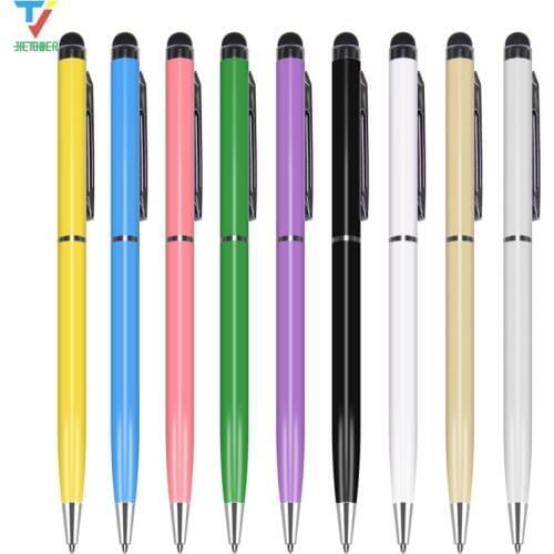 1000pcs/lot High quality 2in1 ball point Stylus Touch Pen for Ipad Itouch Iphone 7 6 5 for Cellphone Mobile Tablet PC wholesale