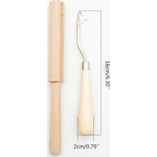 2pcs/set Wooden Latch Hook Yarn Cutter Tool for Tapestry Carpet Rug Making DIY