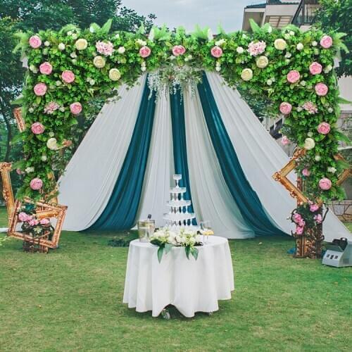 2pcs/lot 1.2m x 1.2m White Wedding Flower Wall with grass green Artifical Silk Flower Backdrop Wedding Props
