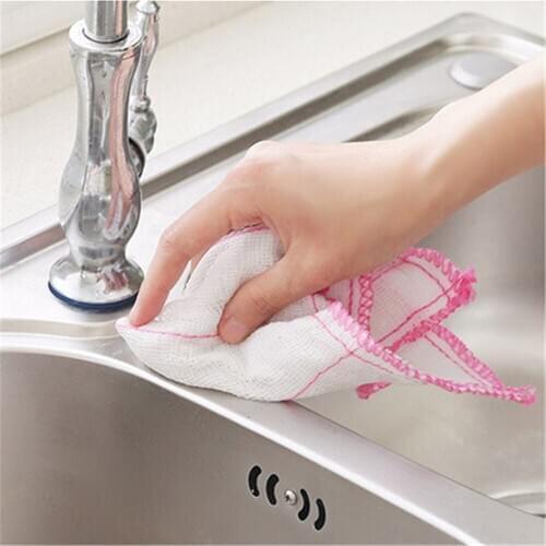 2019 1PC 30CM*35CM Kitchen Dish Towels Restaurant Rag Square Cleaning Cloth Cotton Scouring Pad Kitchen Clean Tool 1050A