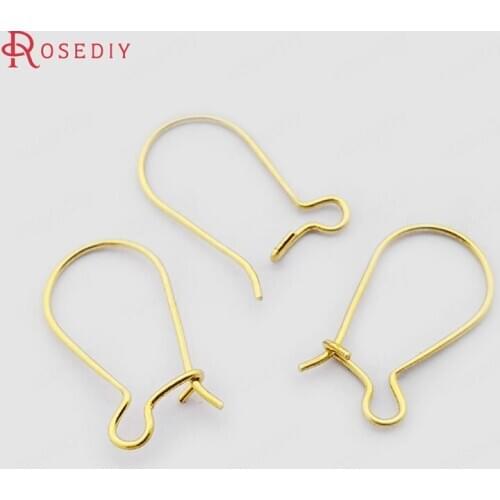 30378)100PCS Height 19MM Not plated color Brass Earring Hook Diy Jewelry Findings Accessories Wholesale