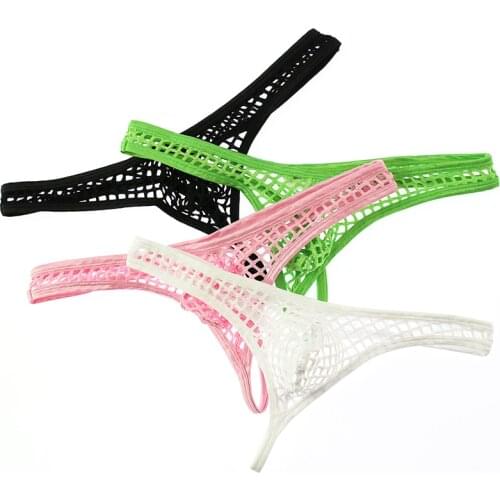 4PCS/Lots Mens Thong G-string Jockstrap Sexy Lingerie Mesh Fishnet Transparent Gay Panties String Homme Underwear Tanga Hombre