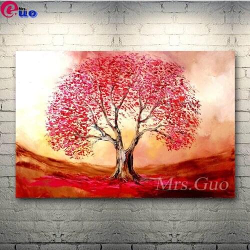5D Diamond Painting Red Tree Full Square Round Drill DIY Diamond Embroidery Landscape Cross Stitch Mosaic Rhinestone Wall Art