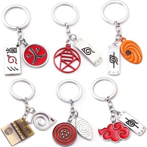 Anime Keychain Kunai Shuriken Dart Weapon Konoha Box Uzumaki Akatsuki Red Cloud Keyrings Uchiha Madara chaveiros Car Accessories