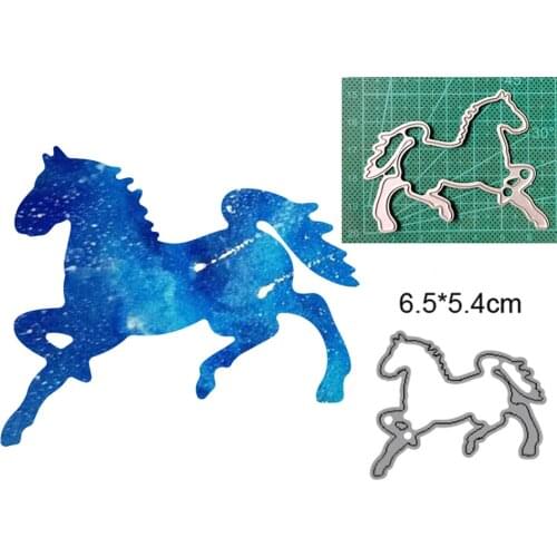 Running horse 2021 new birthday Christmas card metal cutting craft template diy scrapbook paper photo album embossing mold