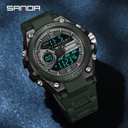 SNADA Brand Mens Watch Top Quality LED Digital Luxury Shock Watches Relogio Masculino Male Wristwatches All Functions Works