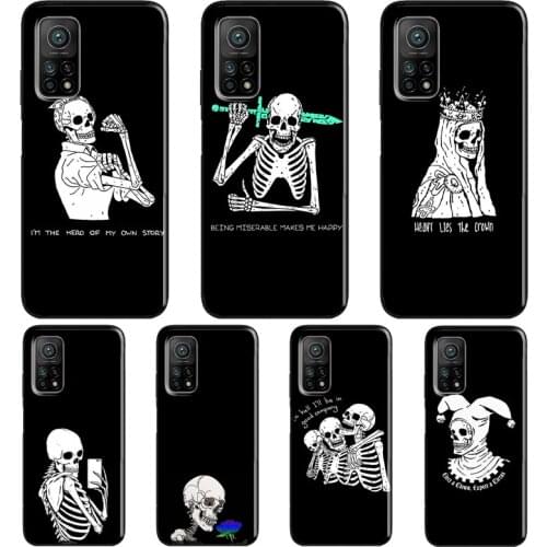 Funny Skeleton Skull Art For Xiaomi Mi 11 Ultra Note 10 Lite Mi 9T 10T Pro A3 Coque For POCO X3 Pro M3 F1 F3 Case