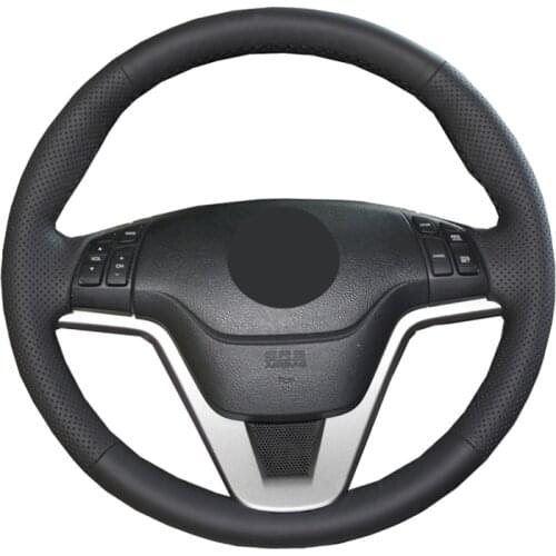 Hand Sewing Car Steering Wheel Cover Wrap Suede Carbon Fiber Leather For Honda CRV 2007 2008 2009 2010 2011 Auto Car Accessories
