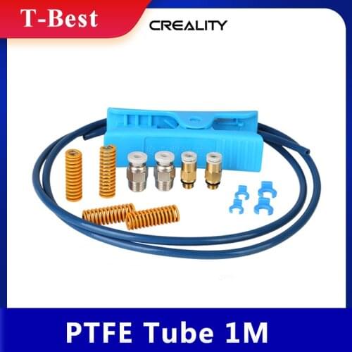 Creality Capricorn Premium XS Bowden PTFE Tube 1M and Pneumatic Fittings Kit with Tube Cutter Die Spring for 1.75mm Filament 3D