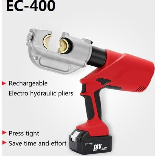 EC-400 Electric Hydraulic Clamp Rechargeable Lithium Battery Portable Electrician Crimping Copper Terminal Cable Crimping Tool