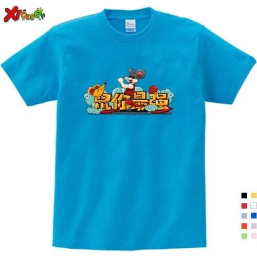 Boys Girls T-shirt 2020 Happy New Year T Shirt Chinese Style T-Shirt chun jie Novelty Top Boy Short Sleeve White T Shirt Fashion