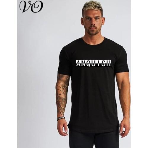 New Streetwear Casual Mens Clothing Joggers Mens T-shirt Tops Cotton Round Neck Short Sleeve Fitness Sportswear