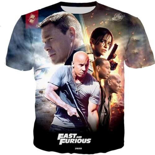 Fast & the Furious T-Shirt Men Women 3D Printed Clothes Tshirt Girl Boy Casual Streetwear Tops Teen Kids Birthday Party Gift Tee