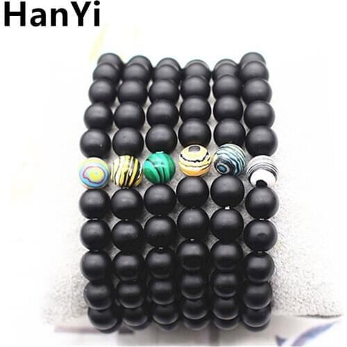 Han Yi 8mm hot-selling Matte Black Agates bead bracelet, simple wild handmade bracelet style selection,Healing Bracelet