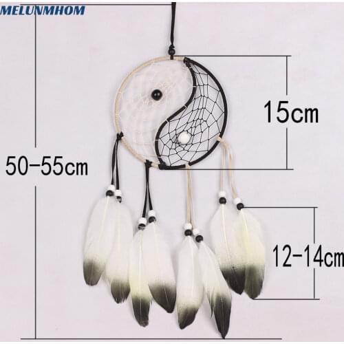 Hand-painted Feather dreamcatcher ancient Wind Chimes Pendant Mini Car Ornaments Home Wall Hanging decoration Dream Catcher